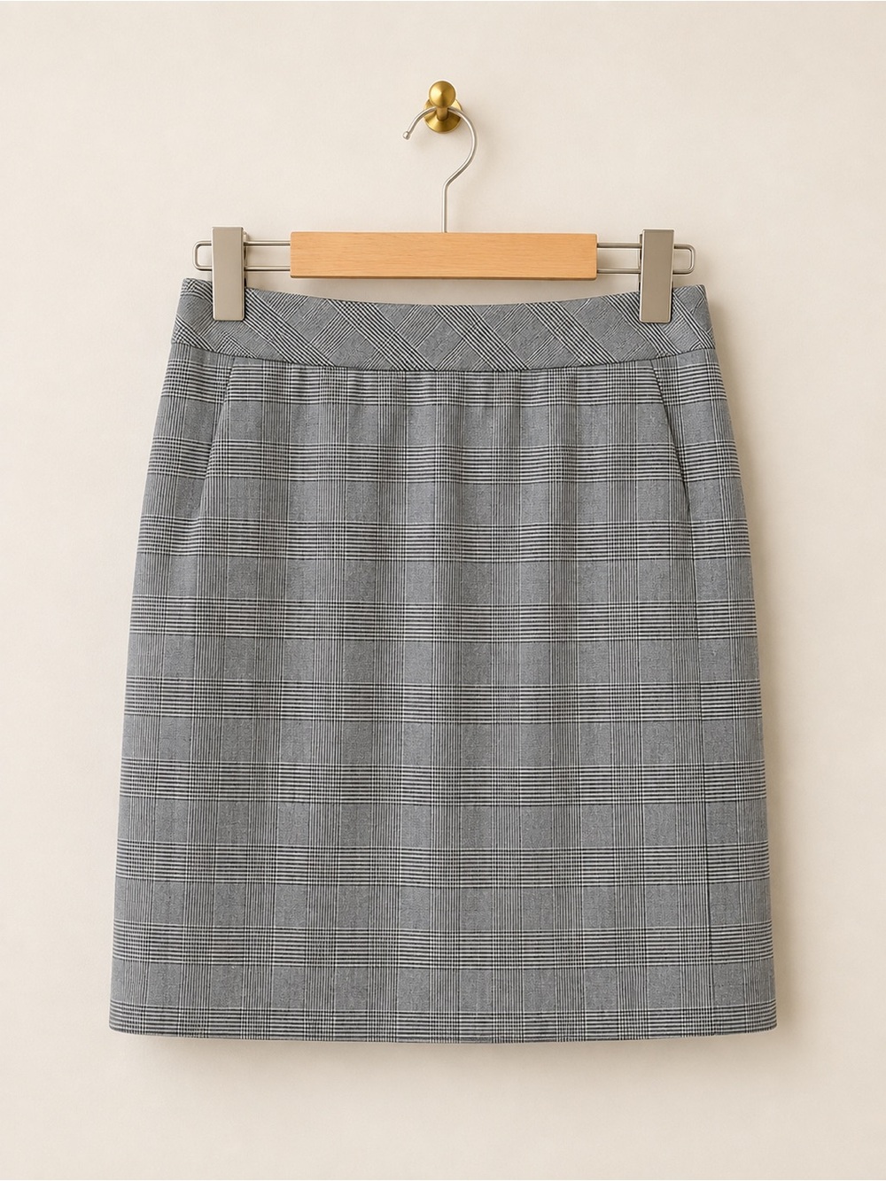 Jones New York Collection Woman Gray Plaid Pencil Skirt Women’s Plus Size 18W